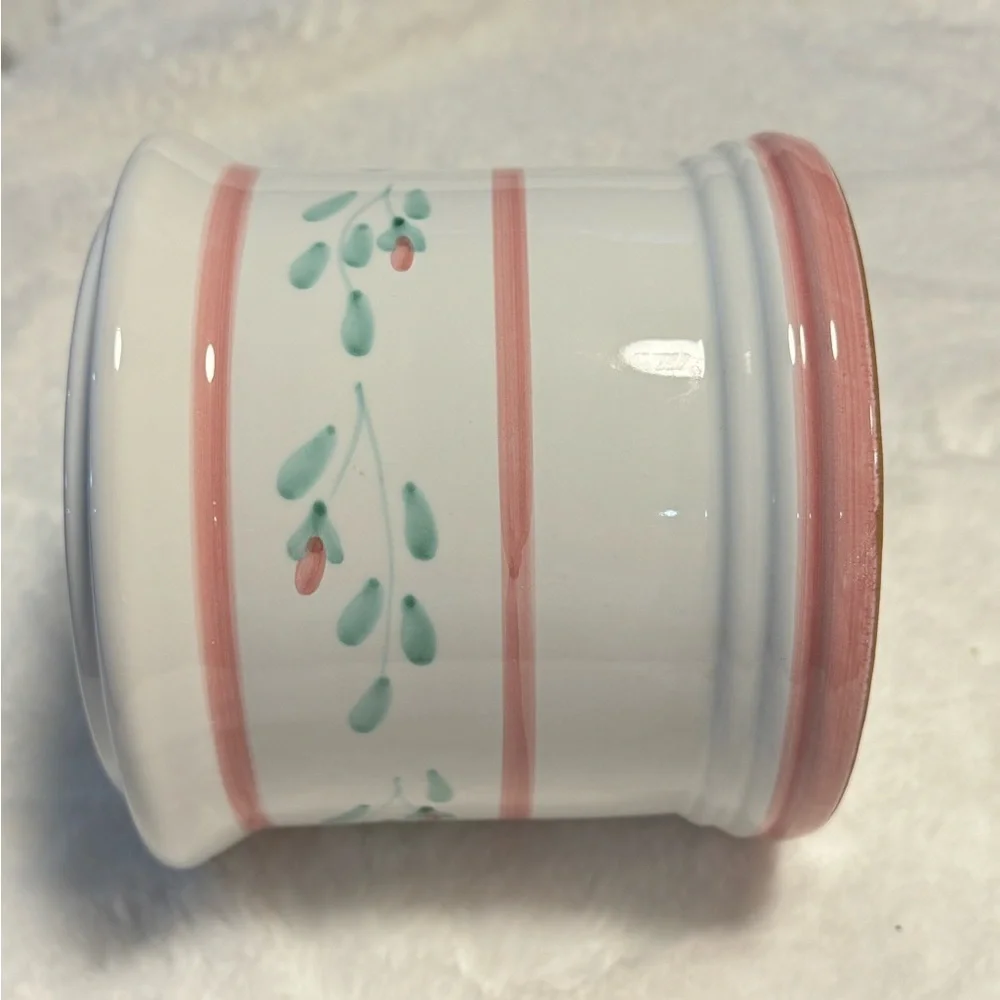 Caleca Hand Painted Large Canister Utensil Holder Made in Italy Cottagecore VTG